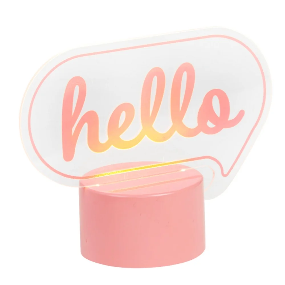 Hello Light Up Sign - Pink